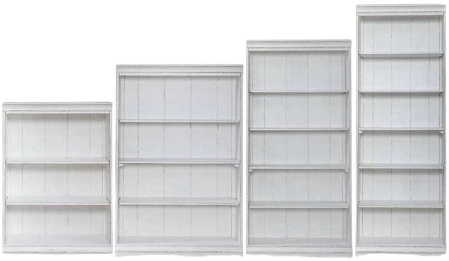 Liberty Furniture Magnolia Manor 4-Piece Antique White Wall Bookcase-0