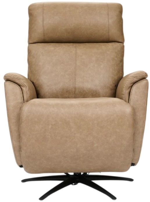 Flexsteel® Cove Dune Leather Power Swivel Recliner with Power Headrest, and Lumbar-3
