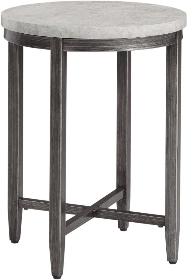 Signature Design by Ashley® Shybourne Light Gray Round End Table-0