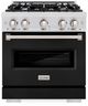 ZLINE Classic 30" Satin Stainless Steel Pro Style Dual Fuel Range with Black Matte Door-0