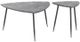 Zuo Modern Normandy Set of 2 Gray Accent Tables with Black Metal Legs -0