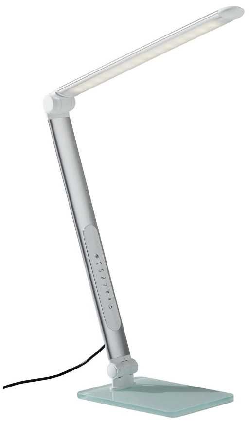 Adesso® Douglas Matte Silver LED Desk Lamp-0