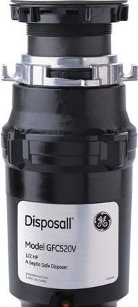 GE 1/2 HP Continuous Feed Food Waste Disposer-Black-0