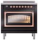 Ilve® Nostalgie II Noblesse 36'' Glossy Black Pro Style Induction Range with Copper Trim-1