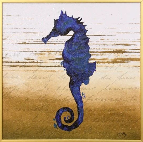 Stylecraft Coastal Blue III Brown/Blue/Gold Wall Art-1
