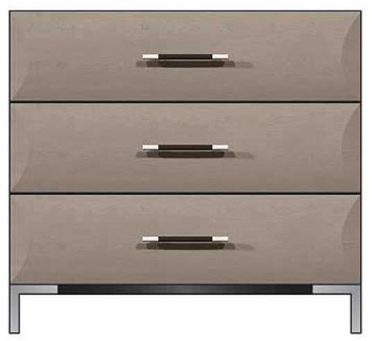 Country View Woodworking Customizable American Modern 36" 3-Drawer Metal Fronts Legs Bedside Chest-0