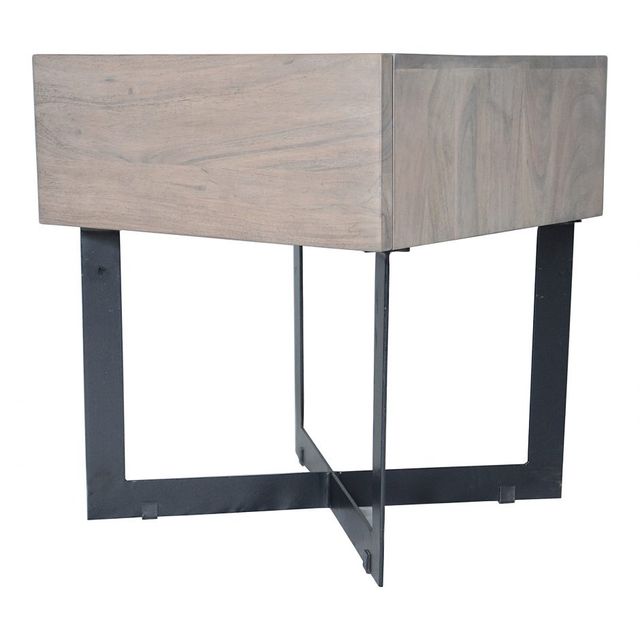 Moe's Home Collection Tiburon Pale-Grey Side Table with Metal Base-0