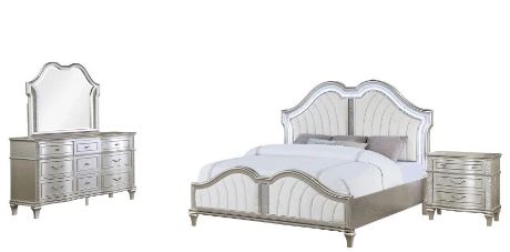Coaster® Evangeline 4-PieceSilver Oak Queen Bedroom Set-1