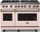 Viking® 5 Series 48" Blush Pro Style Gas (LP) Range with Brushed Brass Trim-3