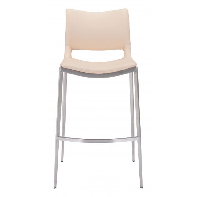 Zuo® Modern Ace Light Pink/Silver Bar Chair-0