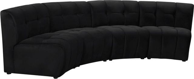 Meridian Furniture Limitless 4-Piece Black Velvet Modular Sectional-0