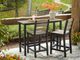 Signature Design by Ashley® Shoreline Beach 3-Piece Beige Wooden Outdoor Counter Table Set with Black Base-1