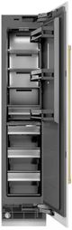 ZLINE Autograph Edition 18 in. 8.6 Cu. Ft. Right Hinge Column Freezer in White Matte with Graphite Gray Interior and Champagne Bronze Accents-1