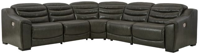 Signature Design by Ashley® Center Line 2-Piece Dark Gray Power Reclining Living Room Set-1