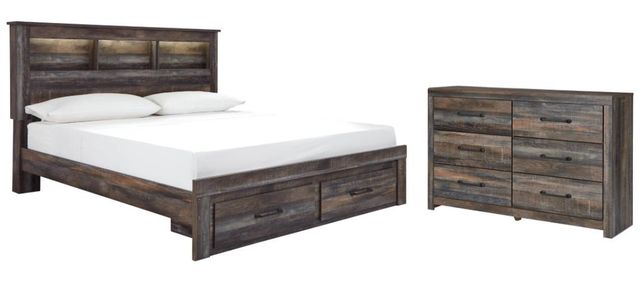 Signature Design by Ashley® Drystan 2-Piece Brown Rustic King Storage Bed Set-0