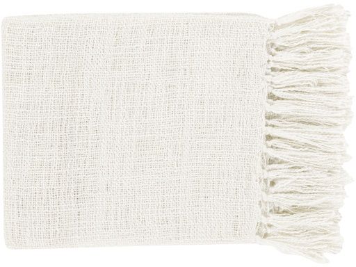 Surya Tilda White 59"x51" Throw Blanket-0
