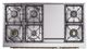 Ilve® Nostalgie II Noblesse 48'' Graphite Matte Pro Style Dual Fuel Range with Brass Trim-3