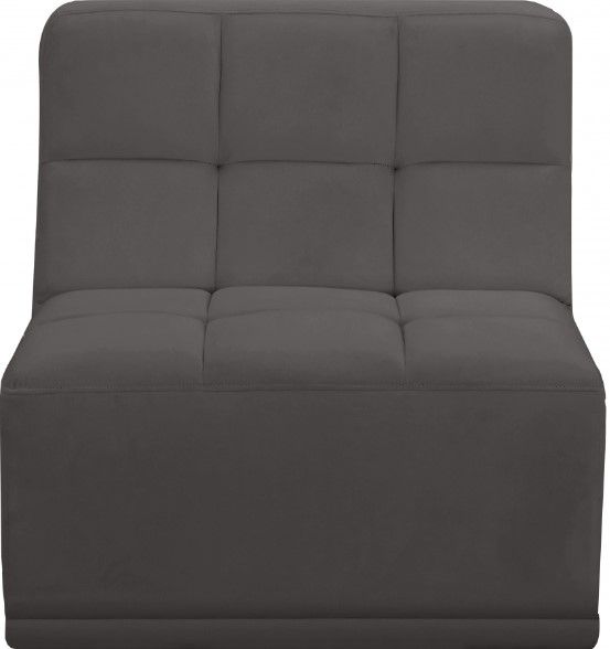 Meridian Furniture Relax Grey Velvet Modular Armless Chair-2