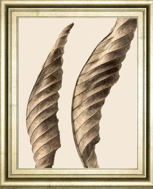 Classy Art Beige/Gold Turning Leaves I By Jeff Friesen Wall Art-1
