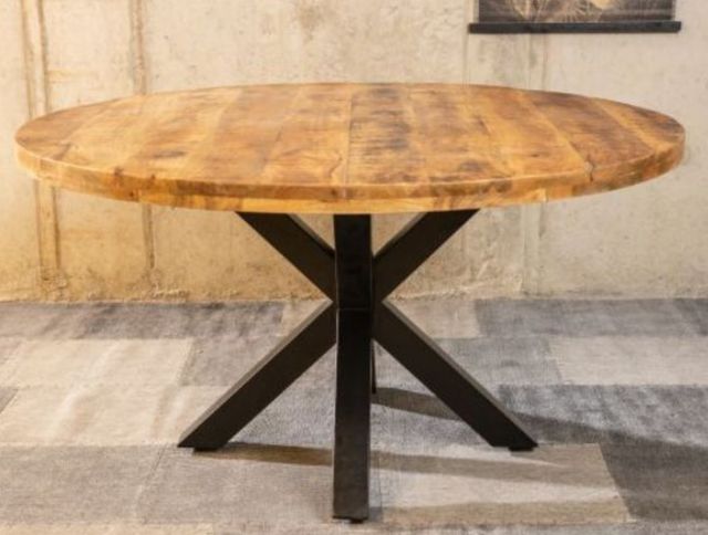 Jaipur Furniture Industrial Black/Brown 39" Dining Table-2