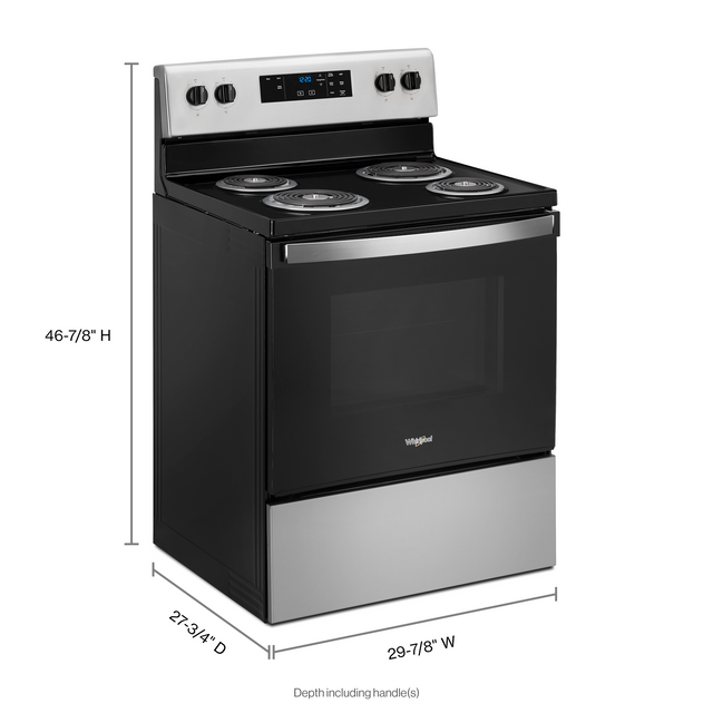 Whirlpool® 30" Stainless Steel Freestanding Electric Range-1