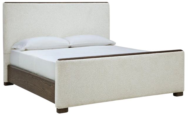 Signature Design by Ashley® Radkin Burnished Brown/Off-White Queen Upholstered Panel Bed-0