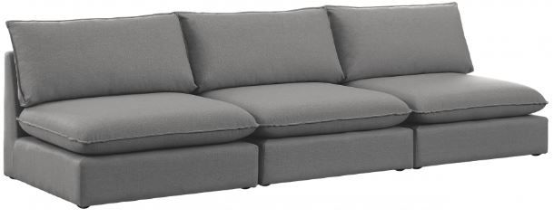 Meridian Furniture Mackenzie Grey 120" Linen Fabric Armless Modular Sofa-0