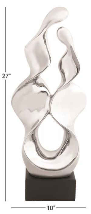 Deco Marche Silver 10" Abstract Sculpture-3
