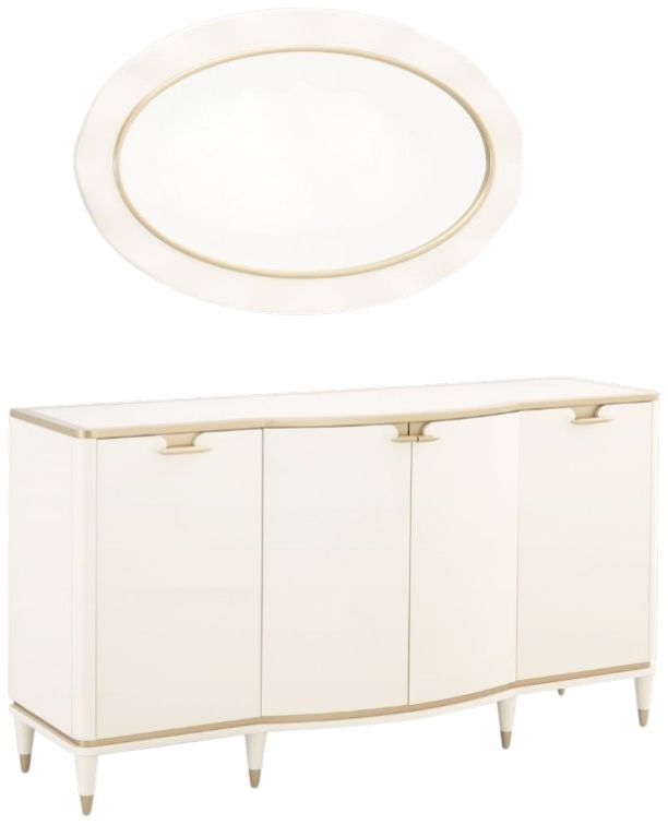 Michael Amini® La Terrazza Creamy Pearl Sideboard with Mirror-0