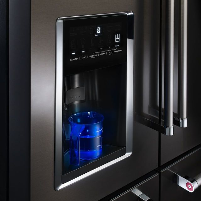 KitchenAid® 36 in. 25.8 Cu. Ft. Black Stainless Steel with PrintShield™ Finish French Door Refrigerator-4