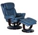 BarcaLounger® Roscoe Roman Blue Swivel Reclining Pedestal Chair and Ottoman Set-0