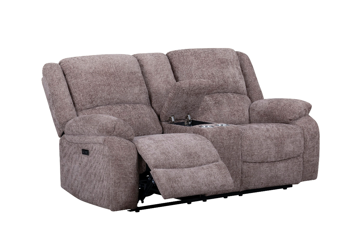 Lifestyle Gean Brown Power Reclining Console Loveseat | Big