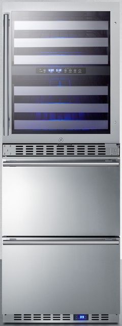 Summit® 24" Stainless Steel Wine Cooler and Refrigerator Drawers