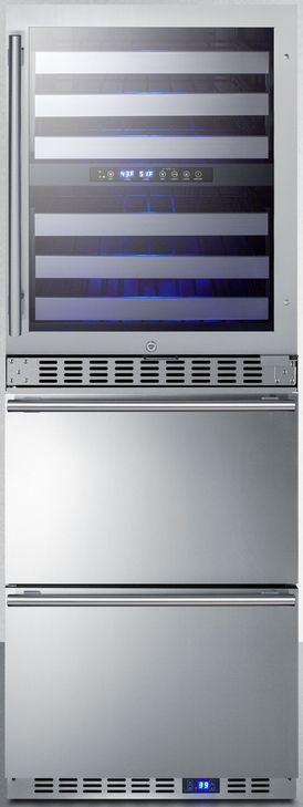 Summit® 24" Stainless Steel Wine Cooler and Refrigerator Drawers-0