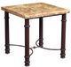 Horizon Home® Terraza Travertine Top End Table with Metal Base -0