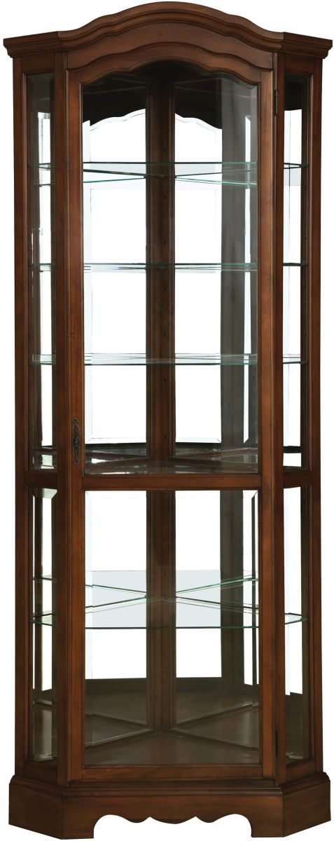 Coaster® Burnished Brown 6-Shelf Corner Curio Cabinet-0