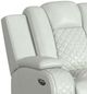 Elements International Carlo Pebble Oyster Power Recliner with Power Headrest-4