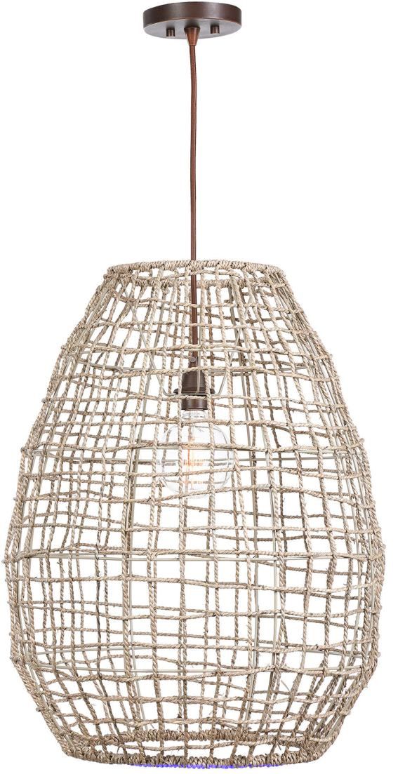 Uttermost® Cross Weave Natural Pendant-0