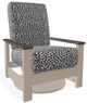 Telescope Casual Leeward Agra Classic/Desert Fabric/Polymer Outdoor Cushion Swivel Hidden Rocker with Boardwalk Rustic Arms-0