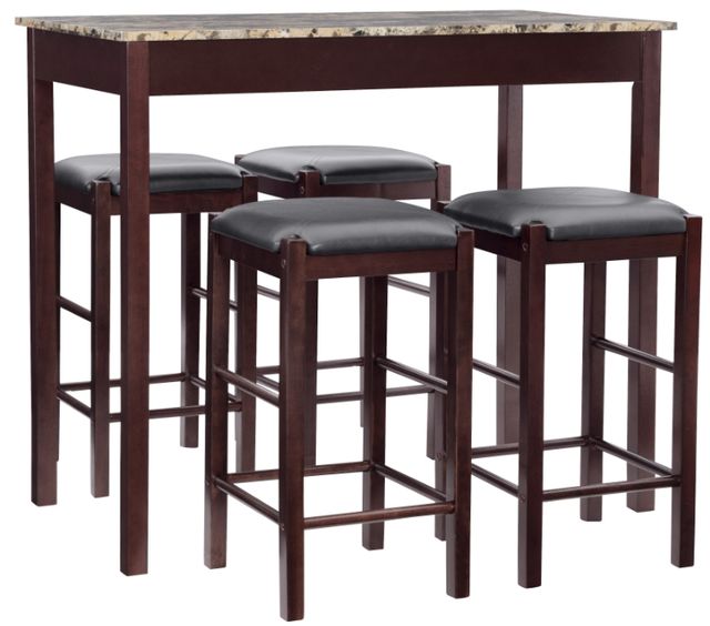 Linon Lancer 5-Piece Black/Brown Tavern Set-0