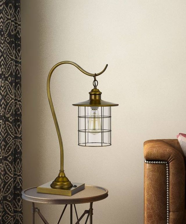 Cal® Lighting & Accessories Silverton Rubbed Antiqued Brass Desk Lamp-2