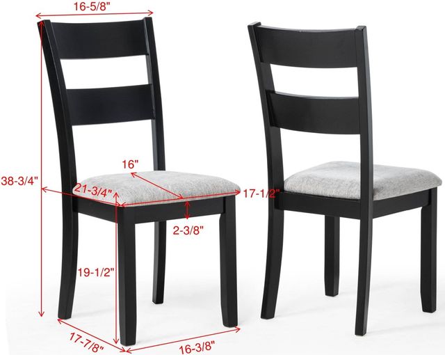 Crown Mark Lester 6-Piece Black/Gray Dining Set-2