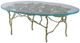 A & B Home Glass Top Oval Coffee Table with Gold Dragonfly Wings Frame -0