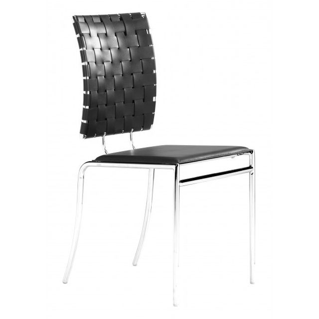 Zuo® Modern Criss Cross Black Dining Chair-0