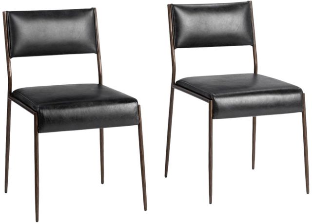 Classic Home Kayne 2-Piece Jet Black Dining Chair Set-0