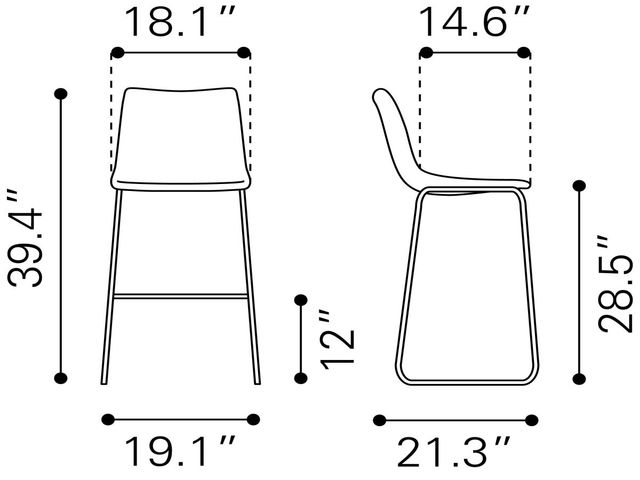 Zuo® Modern Smart Burnt Orange Bar Chair-1
