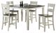American Wholesale Furniture 5-Piece Gray Pub Dining Set with White Base-0