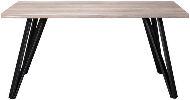 Mazin Furniture Carrie Brown Dining Table with Black Hairpin Metal Legs-1