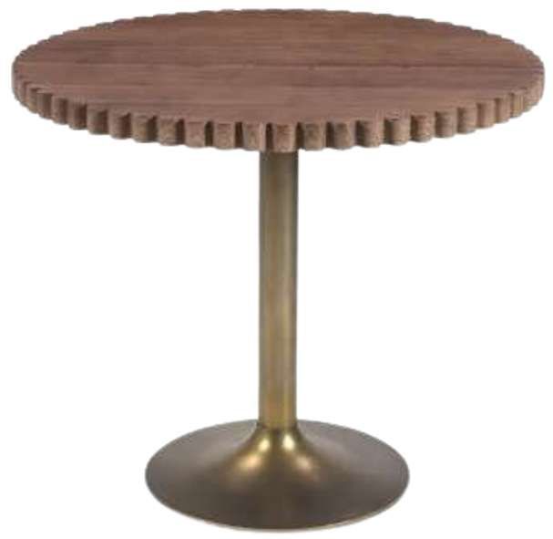 Moe's Home Collection Nomi Brown Coffee Table with Antiqued Brass Base-1