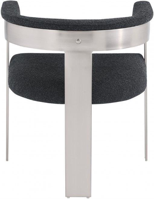 Meridian Furniture Romeo Black/Chrome Boucle Upholstered Dining Chair-3